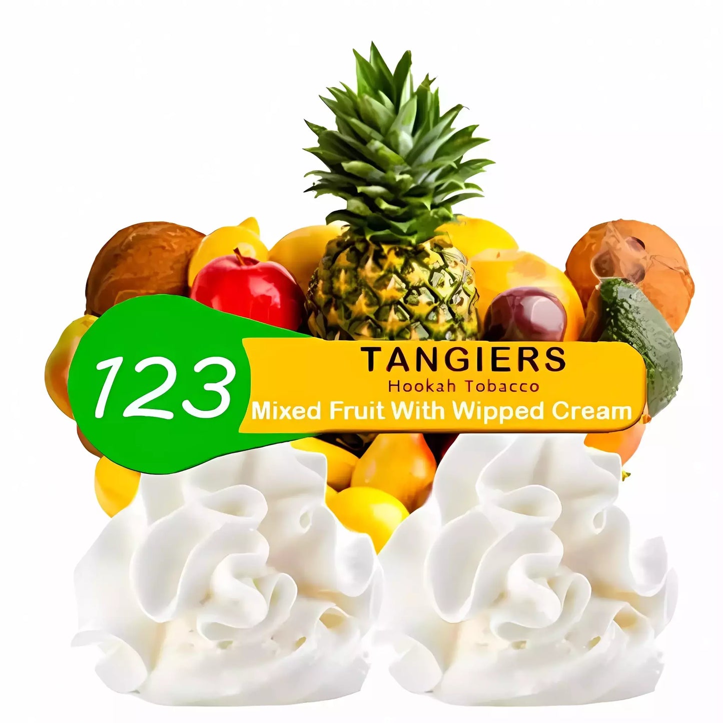 Mixed fruit with whipped cream